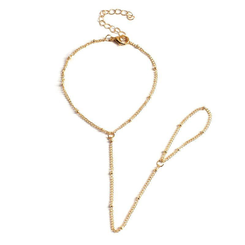 Слейв-браслет сияющая нить в золотом исполнении CJF54078