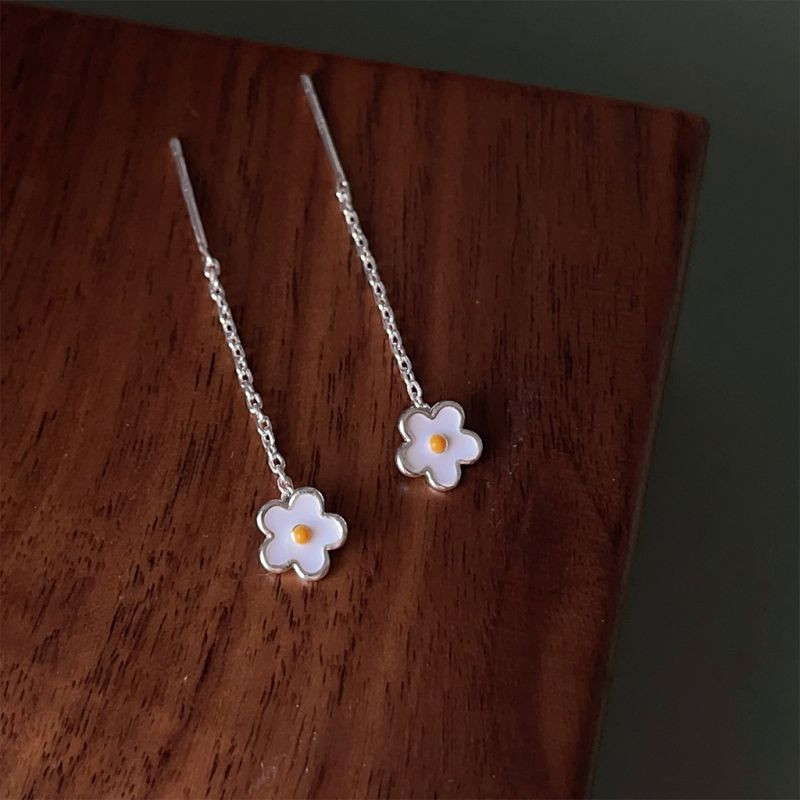 Минималистичные серьги-протяжки с фианитом CJQ20344 Минималистичные серьги-протяжки с фианитом CJQ20344