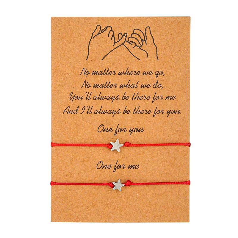 Браслет парный нитевой с сияющим сердцем CJK66600