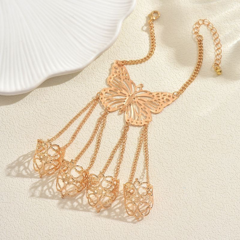 Браслет-слейв с бабочками и кольцами CJT17317 Браслет-слейв с бабочками и кольцами CJT17317