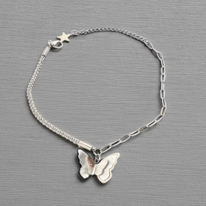 Браслет-цепочка с подвеской-бабочкой и звездой J11194CJJ