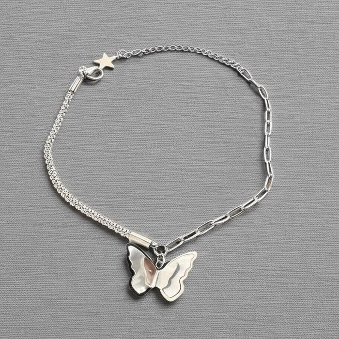 Браслет-цепочка с подвеской-бабочкой и звездой J11194CJJ
