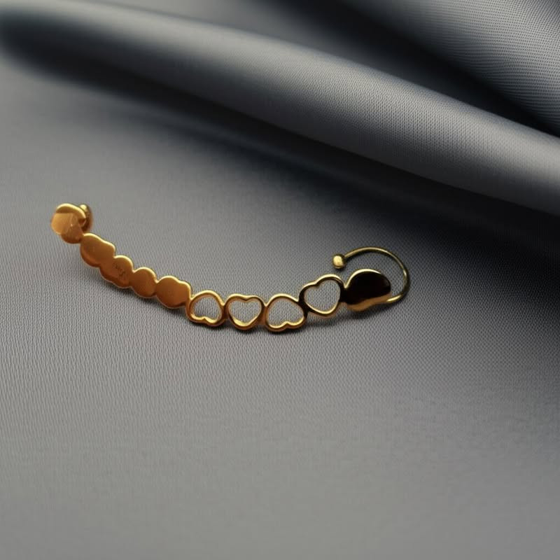 Золотистая серьга-клаймбер Сердца 1J11018CJJ