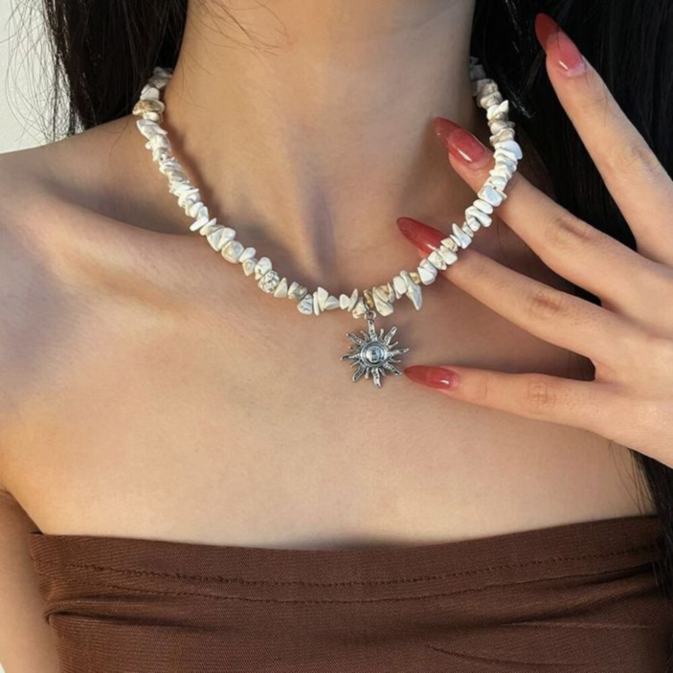 Жемчужное ожерелье с подвеской в форме солнца CJH56217