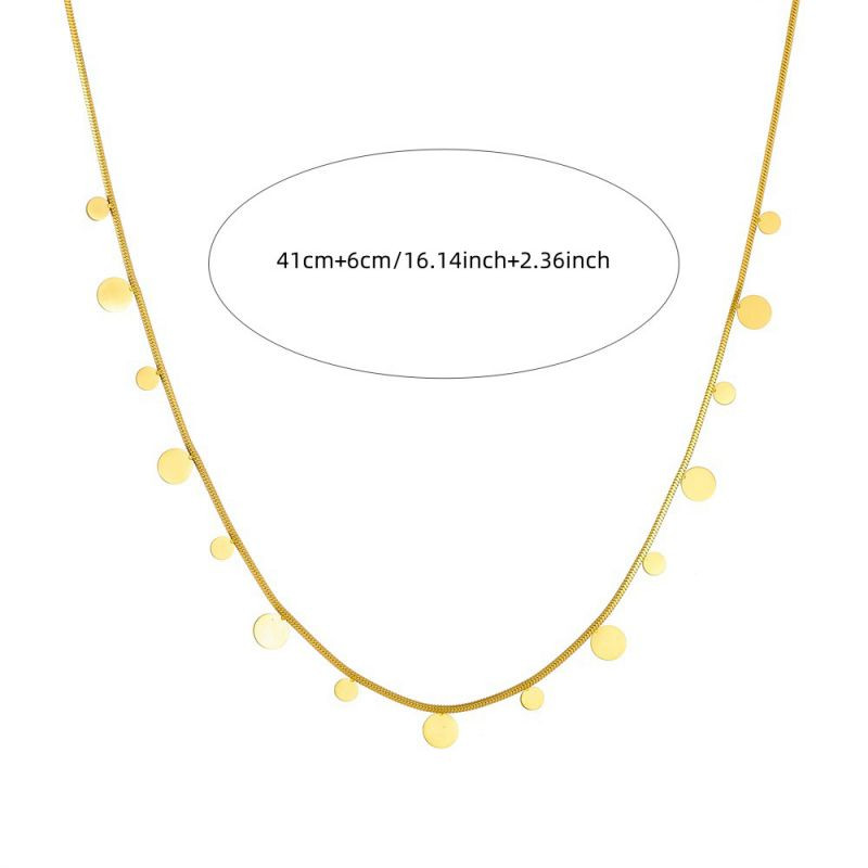 Цепочка с круглыми плоскими подвесками из позолоченной стали CJR62523