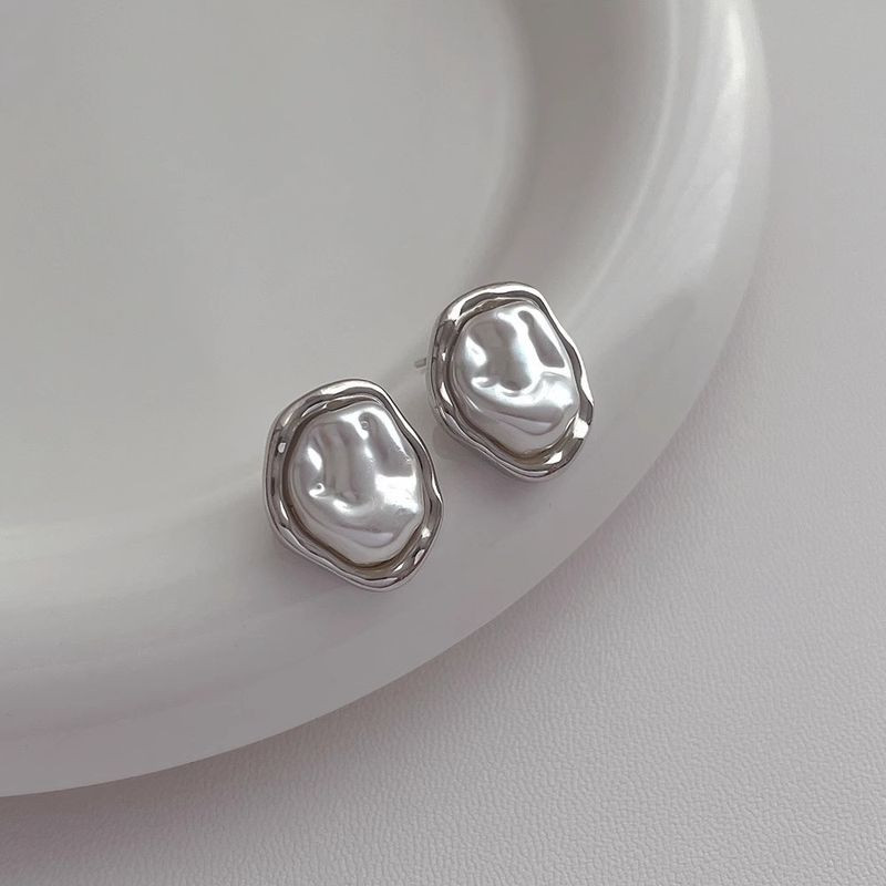 Массивные серьги-пусеты «барочный жемчуг» в серебре 1J11912CJJ