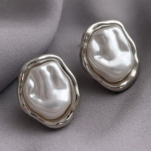 Серьги-гвоздики ювелирный сплав акрил мятой формы серебряный гвоздик 1J11912CJJ Серьги-гвоздики ювелирный сплав акрил мятой формы серебряный гвоздик 1J11912CJJ