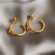 Серьги медь напыление золотом гвозди 1J12057CJJ