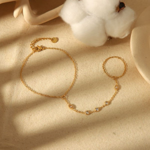 Слейв-браслет нежные лепестки в стиле флористика CJF57815