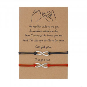 Браслет парный нитевой классический с бесконечностью CJK66602