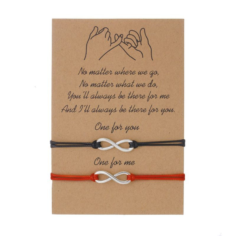 Браслет парный нитевой классический с бесконечностью CJK66602