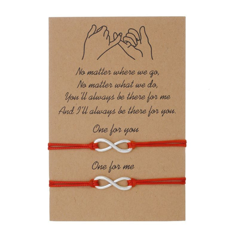 Браслет парный нитевой классический с бесконечностью CJK66602