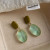 Висячие серьги с овальными подвесками из зеленого акрила CJL14752