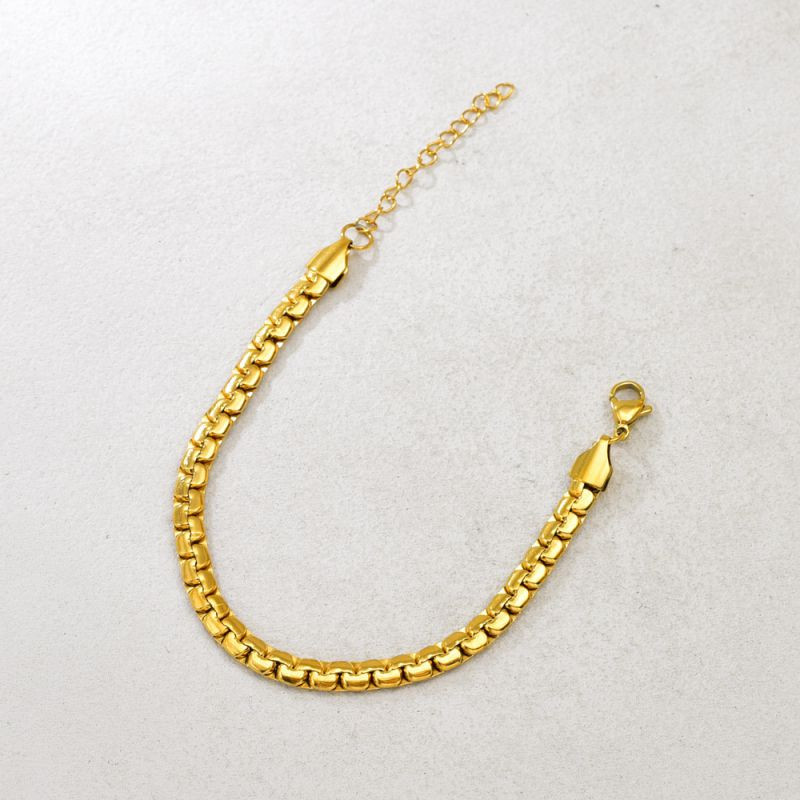 Браслет-цепочка из мелких золотистых шариков CJR56266