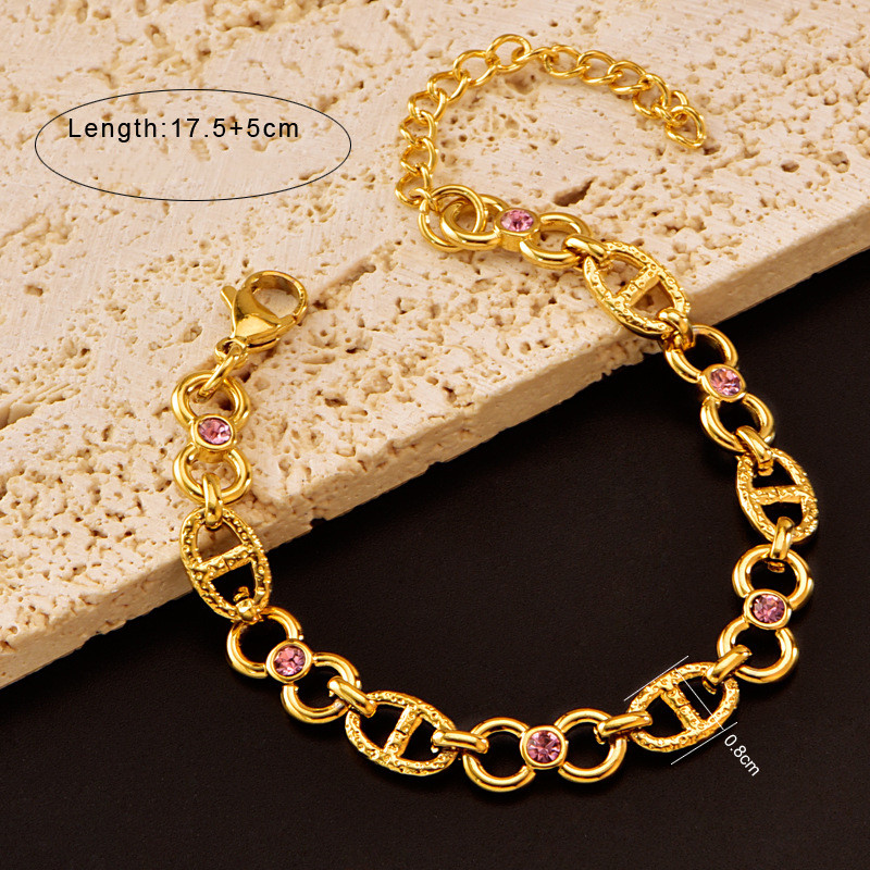 Браслет-цепочка с круглыми ажурными элементами CJR89516