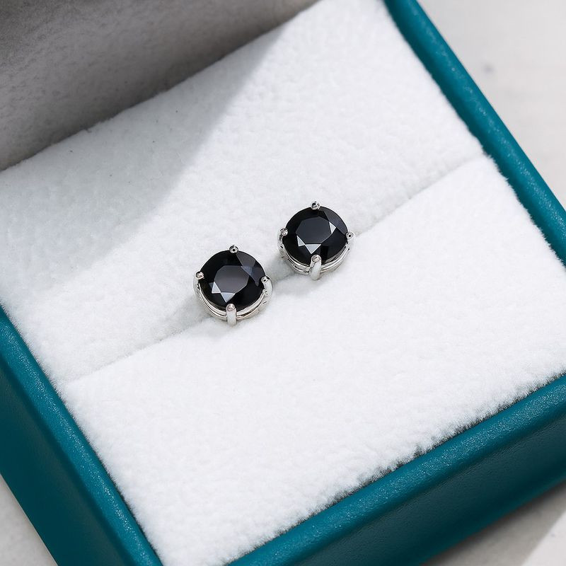 Серьги медь чёрный камень циркон 1J12326CJJ Серьги медь чёрный камень циркон 1J12326CJJ