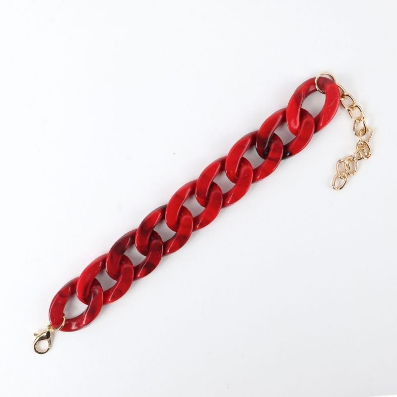 Браслет из прозрачных звеньев с цветами CJC27404