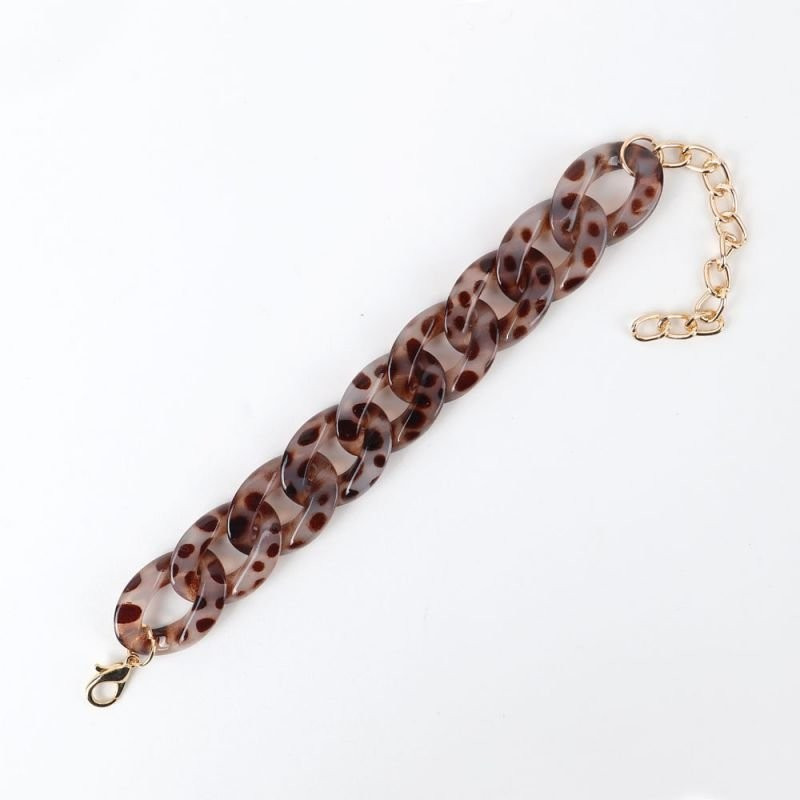 Браслет из прозрачных звеньев с цветами CJC27404