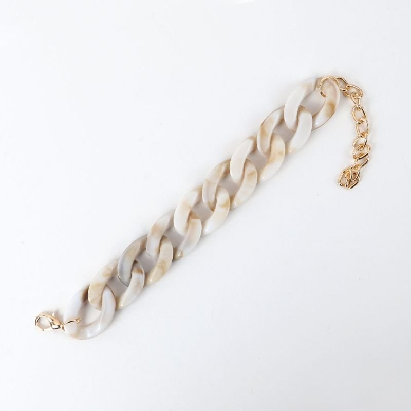 Браслет из прозрачных звеньев с цветами CJC27404