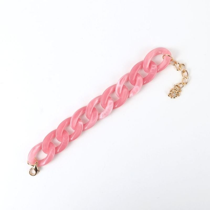 Браслет из прозрачных звеньев с цветами CJC27404