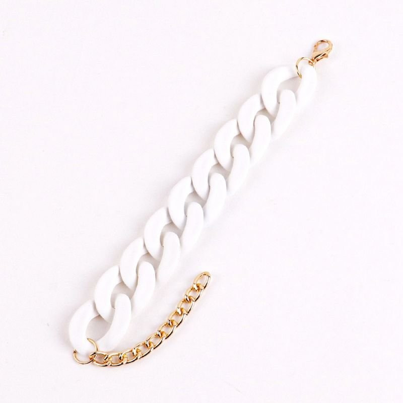 Браслет из прозрачных звеньев с цветами CJC27404