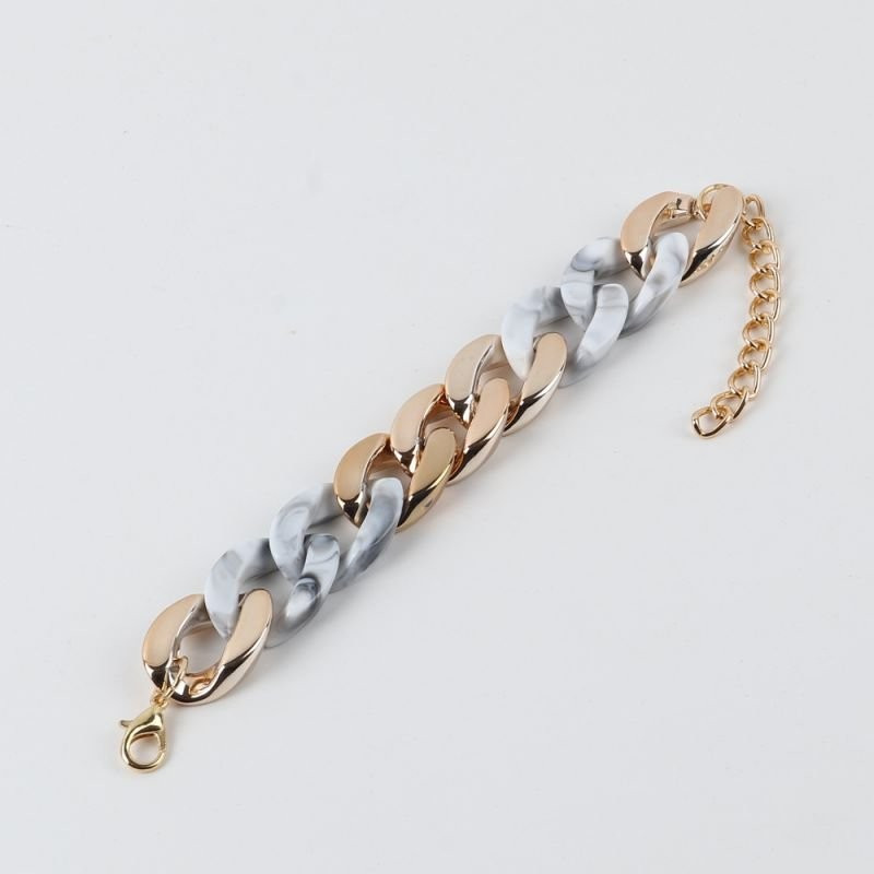 Браслет из прозрачных звеньев с цветами CJC27404