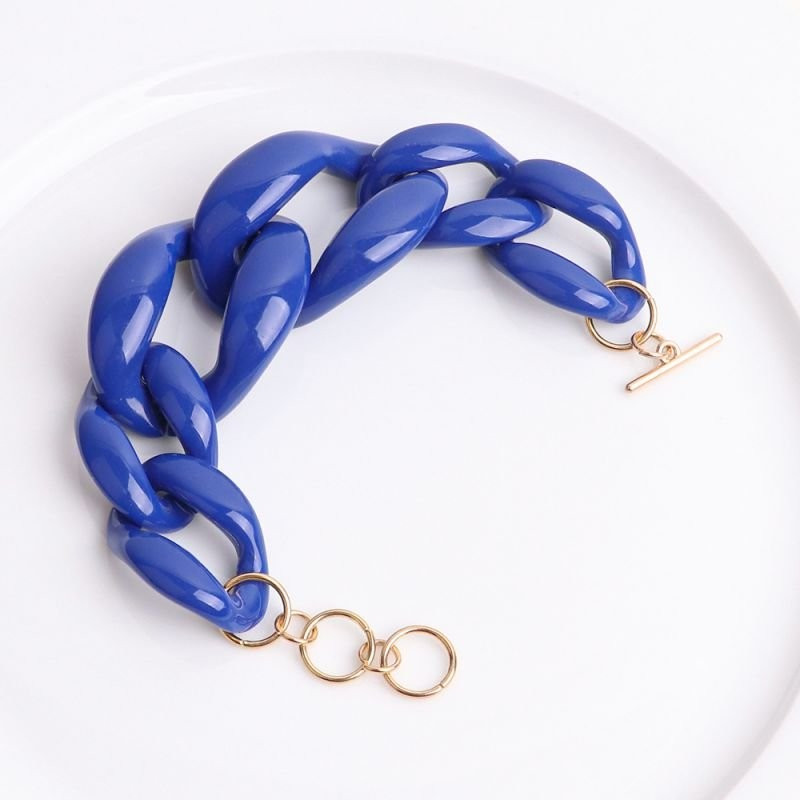 Браслет из прозрачных звеньев с цветами CJC27404