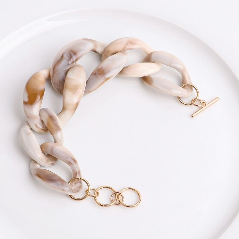 Браслет из прозрачных звеньев с цветами CJC27404