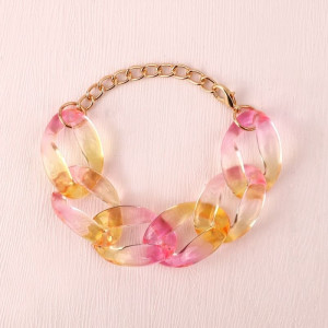 Браслет из прозрачных звеньев с цветами CJC27404