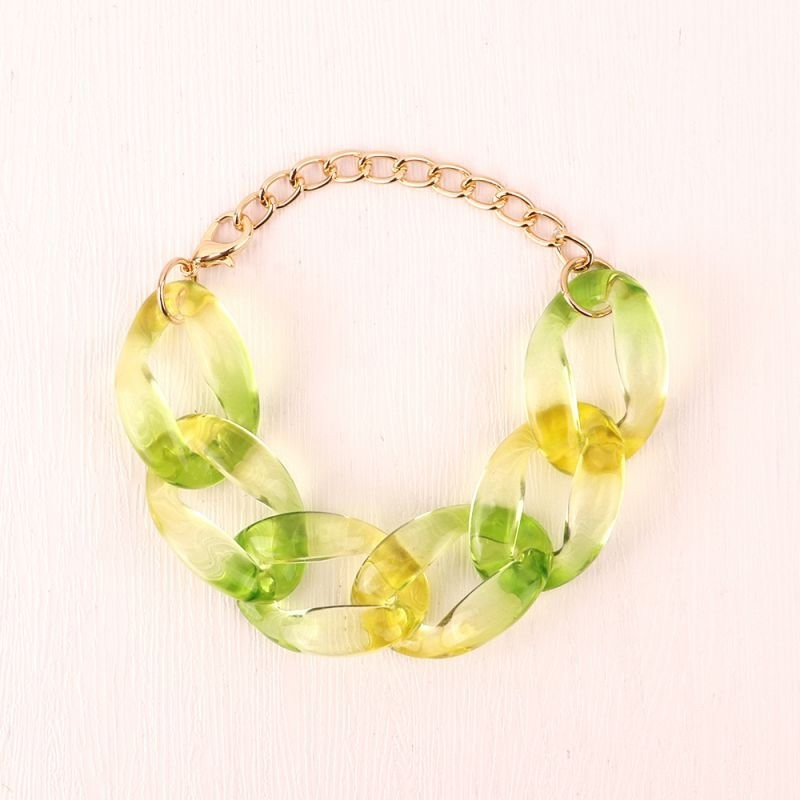 Браслет из прозрачных звеньев с цветами CJC27404