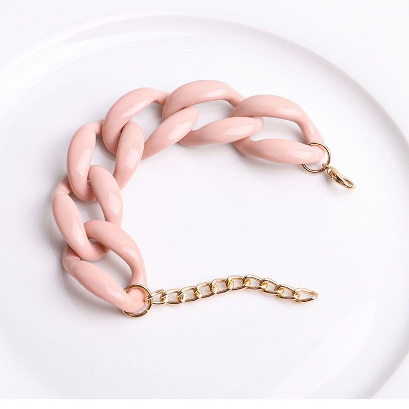 Браслет из прозрачных звеньев с цветами CJC27404