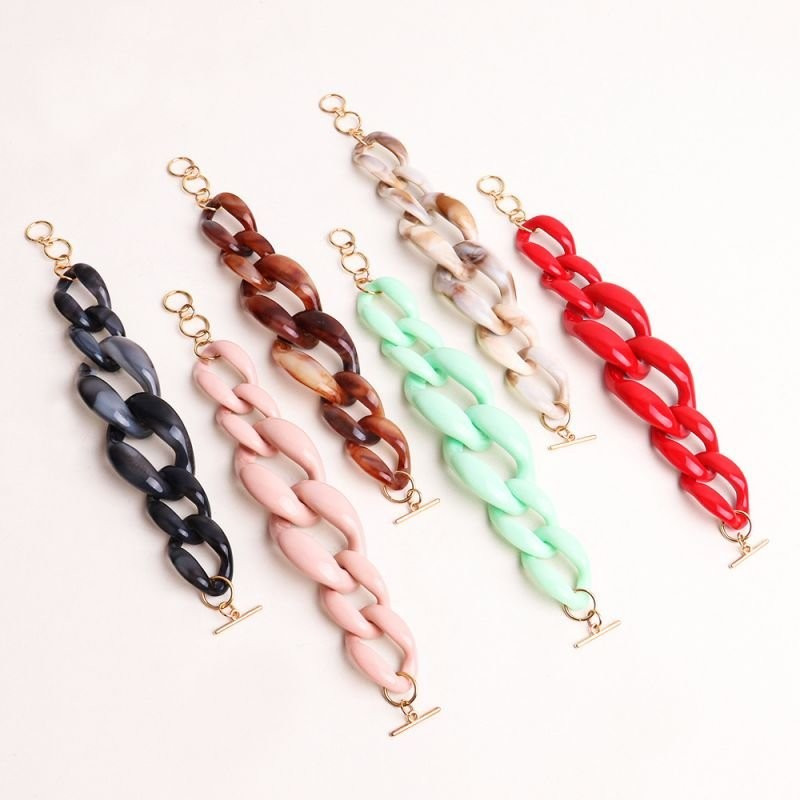 Браслет из прозрачных звеньев с цветами CJC27404