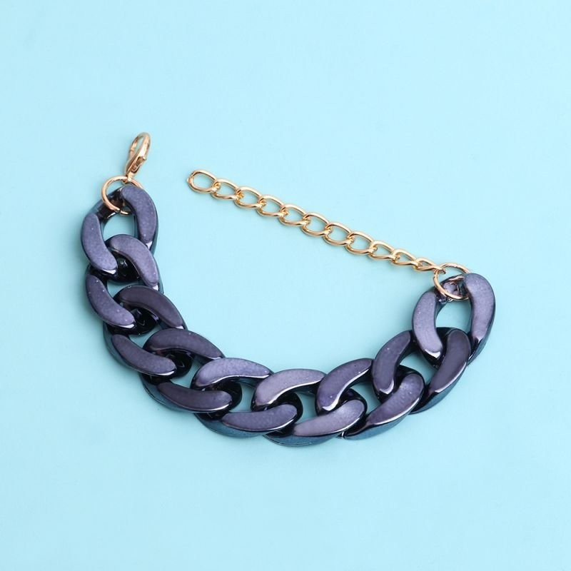 Браслет из прозрачных звеньев с цветами CJC27404