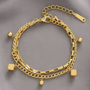 Браслет титановая сталь напыление золотом 1J12145CJJ Браслет титановая сталь напыление золотом 1J12145CJJ