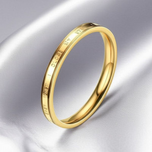 Кольцо стальное с напылением золотом "I feel you even when I close my eyes" J10195CJJ Кольцо стальное с напылением золотом "I feel you even when I close my eyes" J10195CJJ