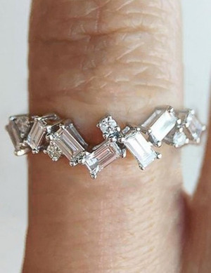 Кольцо-корона с прямоугольными кристаллами M13405