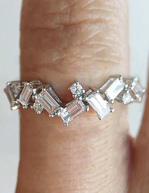 Кольцо-корона с прямоугольными кристаллами M13405