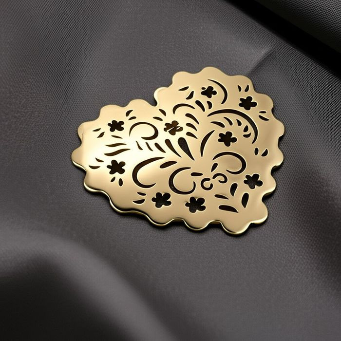 Брошь медицинская сталь с напылением золотом J11354CJJ