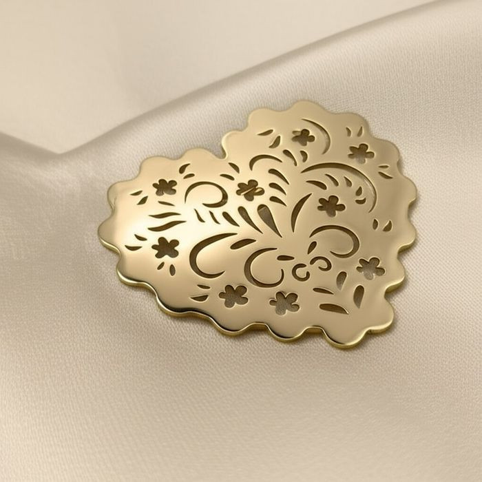 Брошь медицинская сталь с напылением золотом J11354CJJ