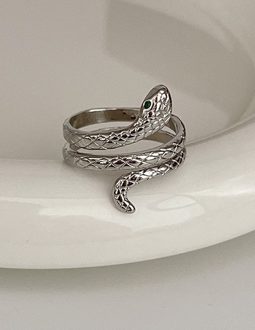 Кольцо в форме змеи с рельефной чешуей M18501