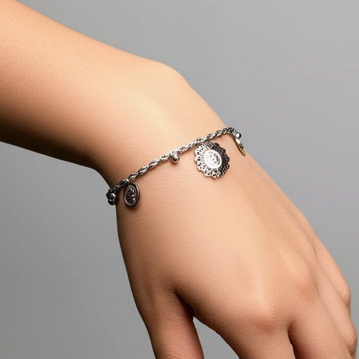 Браслет цепочка с подвесками монетами J11196CJJ