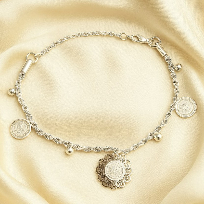 Браслет цепочка с подвесками монетами J11196CJJ