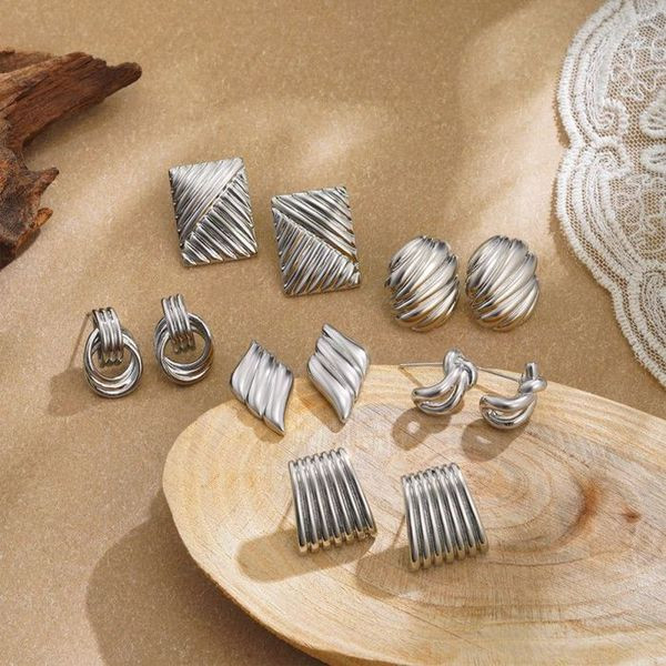 Серьги с вертикальным рифлением CJL16359