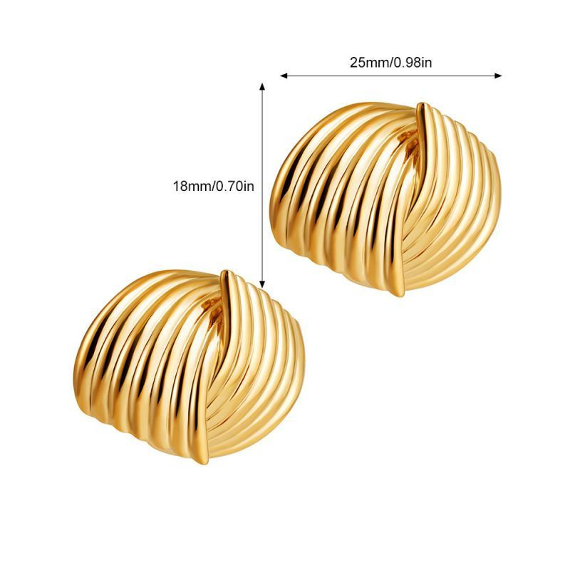 Серьги с вертикальным рифлением CJL16359