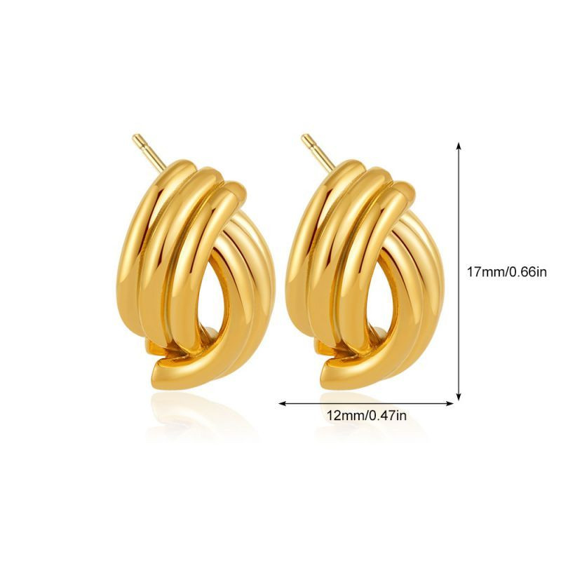 Серьги с вертикальным рифлением CJL16359