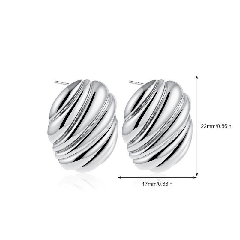 Серьги с вертикальным рифлением CJL16359