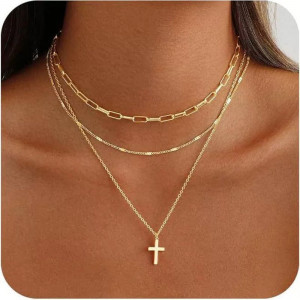 Серебряное колье с крестом CJW89004