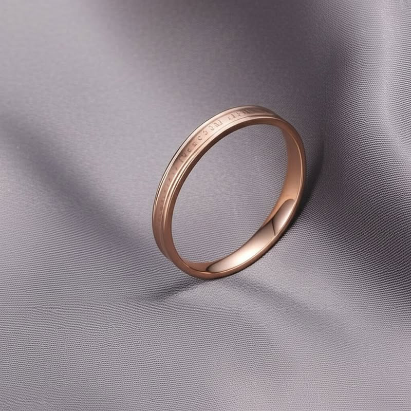 Узкое кольцо с золотым напылением и гравировкой о чувствах J10202CJJ