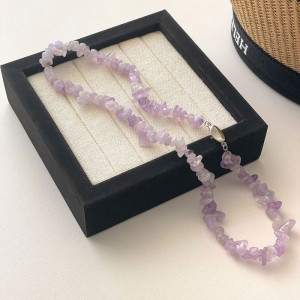 Бусы из имитации натурального аметиста с граненой фактурой CJG62482