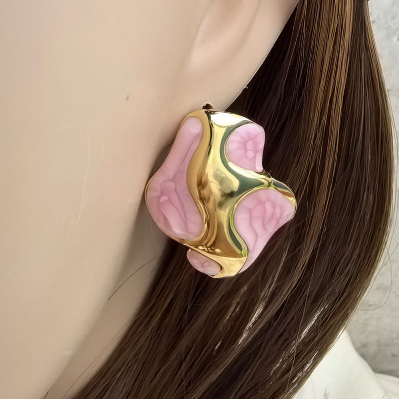 Серьги-пусеты Абстрактные волны Двухцветные CJL79221